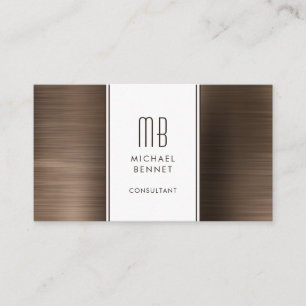 Carte De Visite Consultant en feuille métallique bronze marron mon