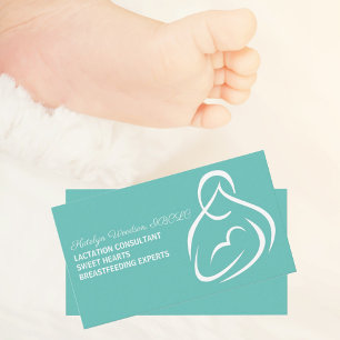 Carte De Visite Consultant en lactation Allaitement Turquoise Doul