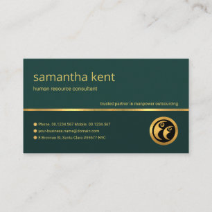 Carte De Visite Consultant en main-d'oeuvre élégante Emerald Gre
