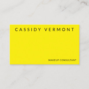 Carte De Visite Consultant en maquillage de beauté jaune gras