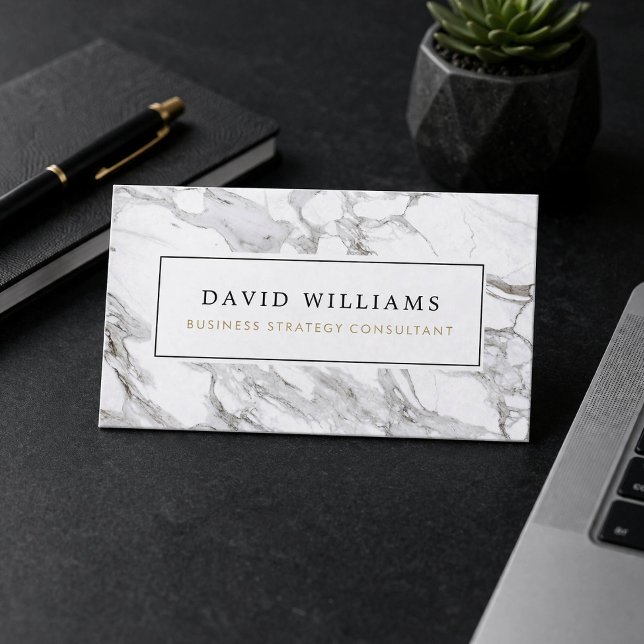 Carte De Visite Consultant en marbre minimal (Créateur téléchargé)