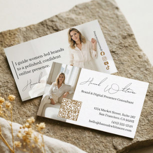 Carte De Visite Consultant en marketing de luxe Code QR élégant Ph