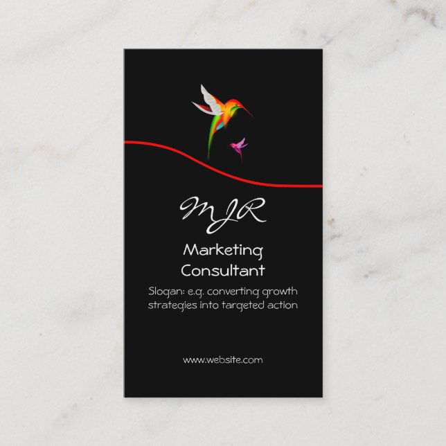 Carte De Visite Consultant en marketing, Monogramme, Logo de colib (Devant)