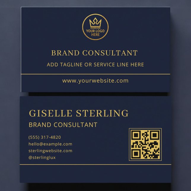 Carte de visite consultant en marque Code QR Logo  (Créateur téléchargé)