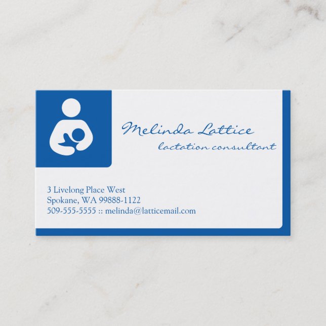 Carte De Visite Consultant en matière de lactation (Devant)