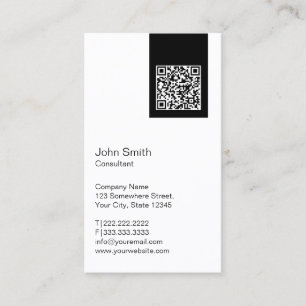 Carte De Visite Consultant en matière noir de code de l'étiquett