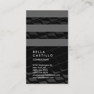 Carte De Visite Consultant en mode à rayures gris-noir vertical