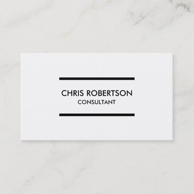 Carte de visite consultant en noir et blanc clair (Devant)