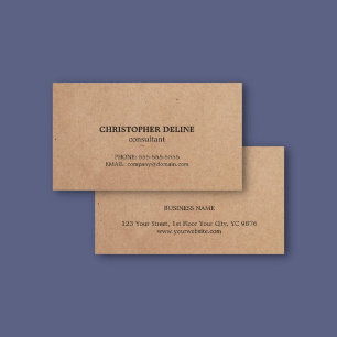 Carte De Visite Consultant en papier Kraft simple et élégant