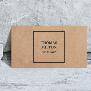 Carte De Visite Consultant en papier papier Kraft Imprimé simple e