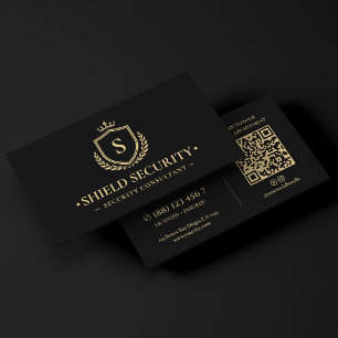 Carte De Visite Consultant en sécurité moderne Logo Couronne Boucl