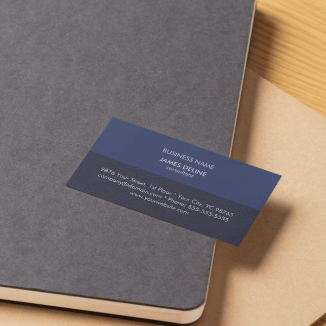 Carte De Visite Consultant financier en bleu texturé classique (Créateur téléchargé)
