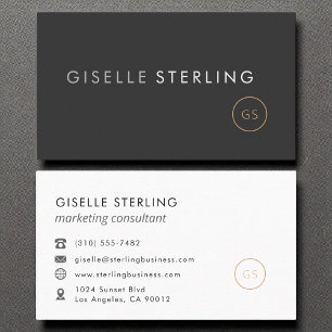 Carte De Visite Consultant marketing minimaliste Luxe noir