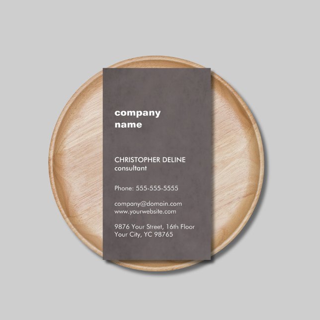 Carte De Visite Consultant Marron Texture Simple Moderne (Créateur téléchargé)
