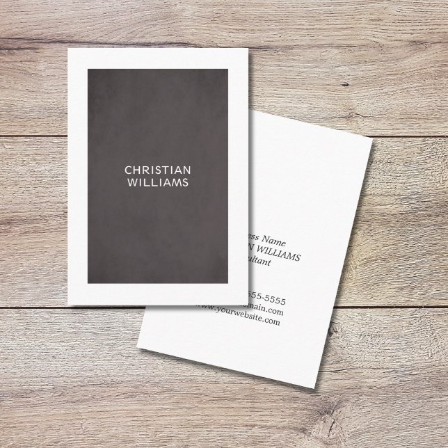 Carte De Visite Consultant minimaliste élégant noir blanc (Créateur téléchargé)