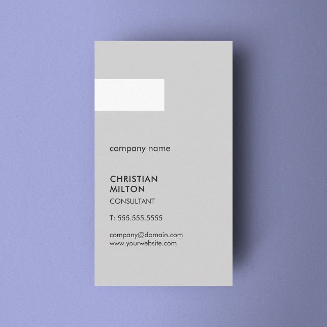 Carte De Visite Consultant minimaliste en Gris blanc (Créateur téléchargé)