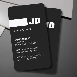 Carte De Visite Consultant minimaliste en noir blanc