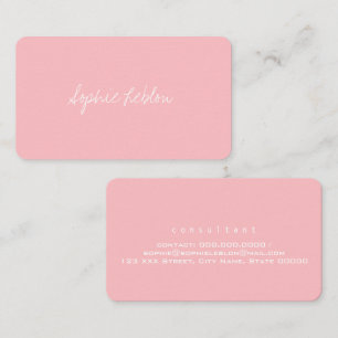 Carte De Visite Consultant minimaliste moderne Blush Pink
