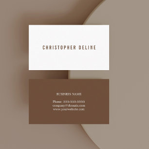 Carte De Visite Consultant Minimaliste Professionnel Brun Blanc