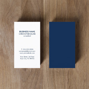 Carte De Visite Consultant minimaliste simple en bleu blanc