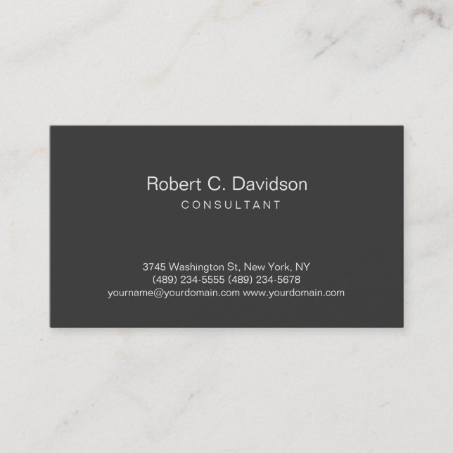 Carte de visite consultant moderne en gris clair (Devant)