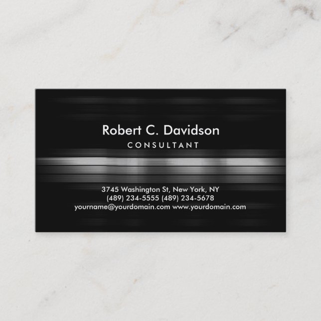 Carte de visite consultant moderne en noir clair (Devant)