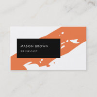 Consultant Moderne Orange Diagonale Noir Rectangle