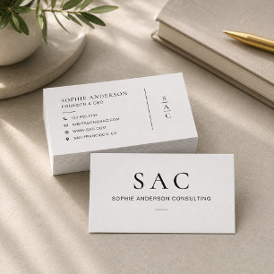 Carte De Visite Consultant Professionnel Blanc Moderne