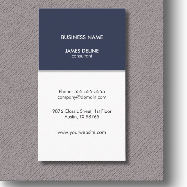 Carte De Visite Consultant professionnel Elegant Bleu Blanc (Créateur téléchargé)