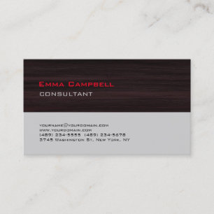 Carte De Visite Consultant Professionnel Gris Bois Marron Moderne