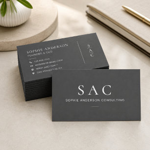 Carte De Visite Consultant Professionnel Gris Moderne