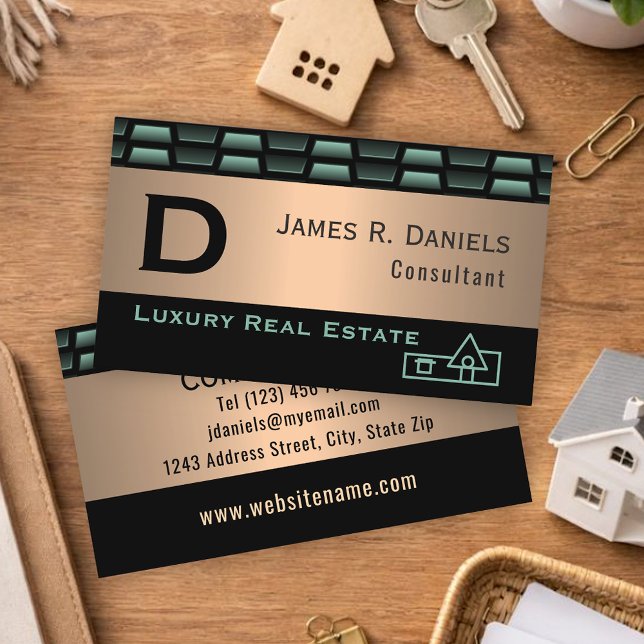 Carte De Visite Consultant Professionnel Luxe Métallisé Vert (Créateur téléchargé)