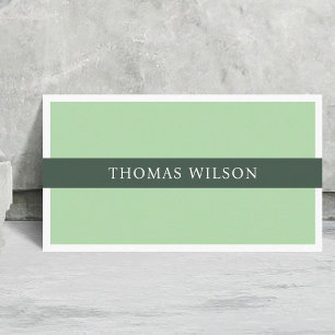 Carte De Visite Consultant professionnel moderne Green White Strip
