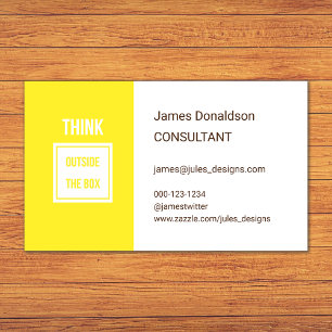 Carte De Visite Consultant professionnel moderne jaune