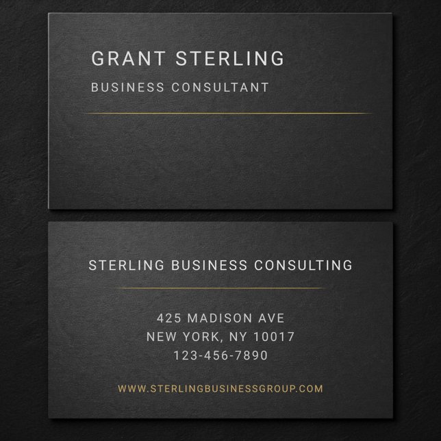Carte De Visite Consultant Professionnel Noir  (Créateur téléchargé)