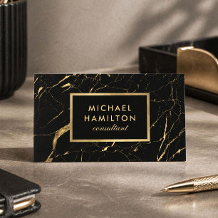 Carte De Visite Consultant Professionnel Or Noir Moderne