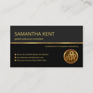 Carte De Visite Consultant professionnel Retro Gold Line