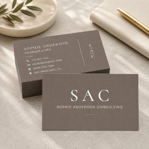 Carte De Visite Consultant Professionnel Taupe Moderne