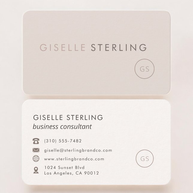 Carte De Visite Consultant Rose Pâle Professionnel (Créateur téléchargé)