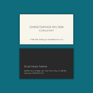 Carte De Visite Consultant simple Elegant Jaune clair