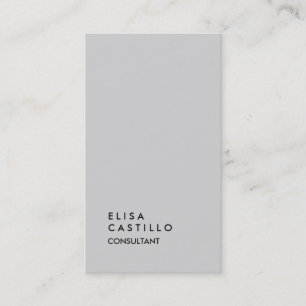 Carte De Visite Consultant simple en gris clair et tendance
