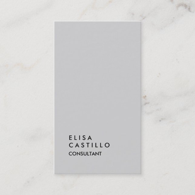 Carte De Visite Consultant simple en gris clair et tendance (Devant)