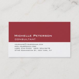 Carte De Visite Consultant tendance Carmine Red White