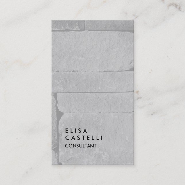 Carte De Visite Consultant Tendance Mur Gris Simple Uni (Devant)
