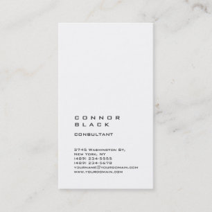 Carte De Visite Consultant Tendance Simple Vertical Blanc