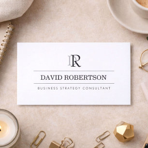 Carte De Visite Consultante en monogramme professionnelle White