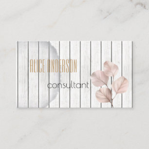 Carte De Visite Consultante Fleuriste au Rougissement en Bois Simp