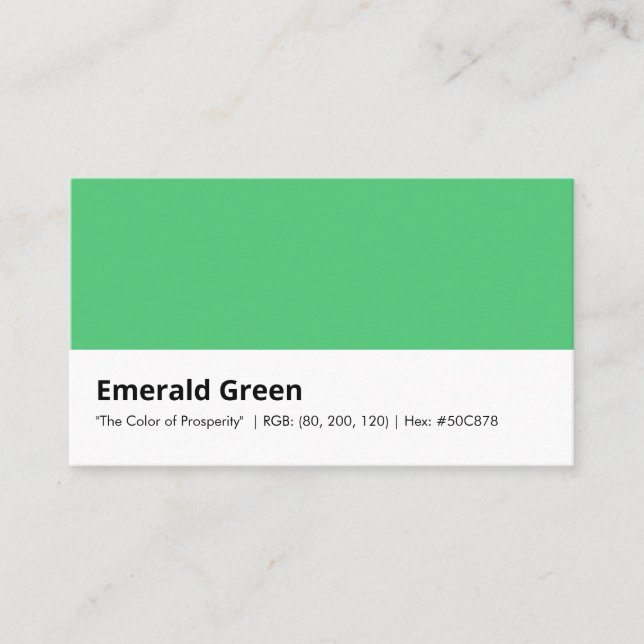 Carte De Visite Consultation de couleur vert émeraude Identité de  (Devant)