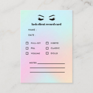 Carte De Visite Consultation des clients de l'extension Eyelash Ho