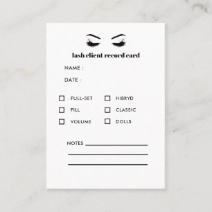 Carte De Visite Consultation des clients d'extension Eyelash glori